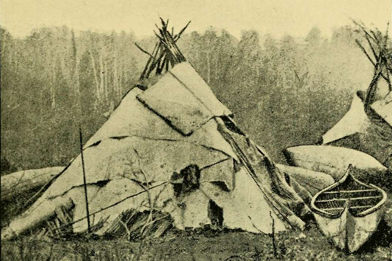 Sátor - észak-amerikai indiánok sátra, a tetején füstnyílással.
